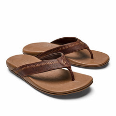 Hiapo -Dark Java / Toffee Leather Beach Sandals