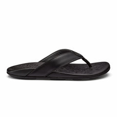 Mekila Men's Full-Grain Leather Beach Sandals - Black