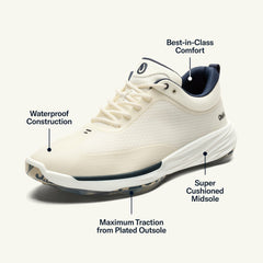 Mākena Waterproof Golf Shoes - White Sand
