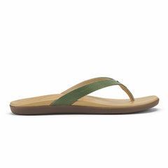 Honu Leather Sandals - Green Olive / Golden Sand