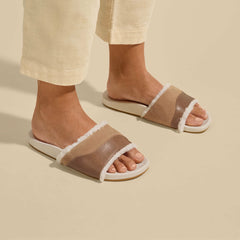 Hō‘ala Slide Slide Slipper Sandals - Tan / Puka