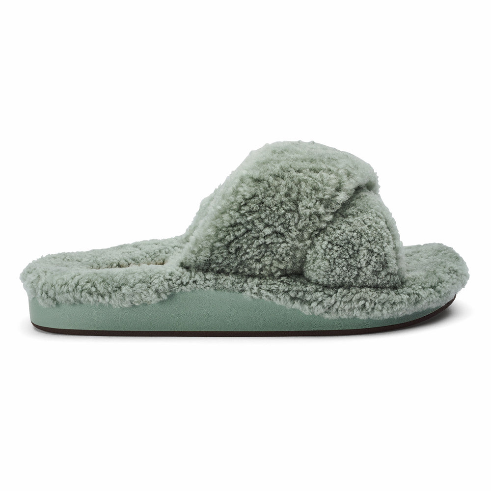 Hila Heu Slide Slipper Sandals - Muted Green