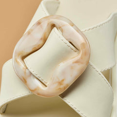 La‘i Slide Slide Beach Sandals - White Sand