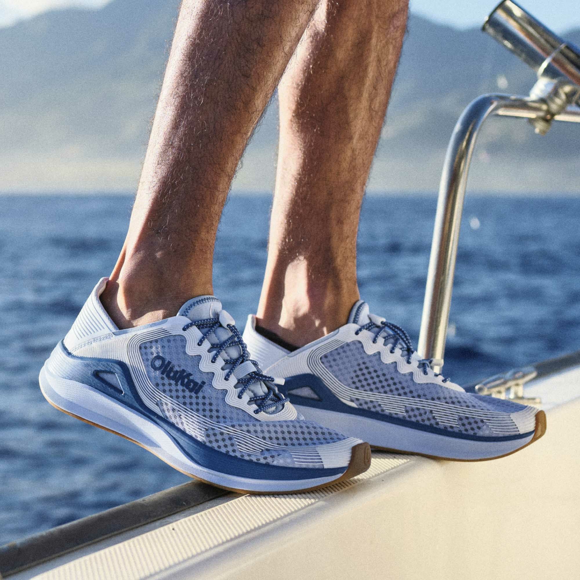 ‘Ahi Water Boat Shoes - Blue Pearl / White Sand