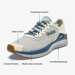 ‘Ahi Water Boat Shoes - Blue Pearl / White Sand