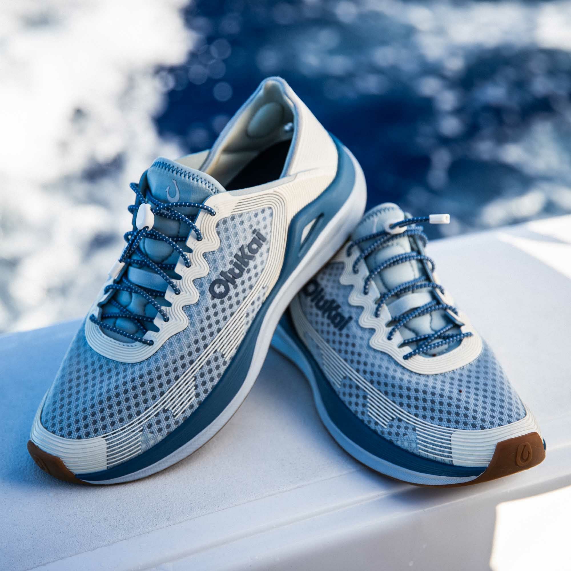 ‘Ahi Water Boat Shoes - Blue Pearl / White Sand