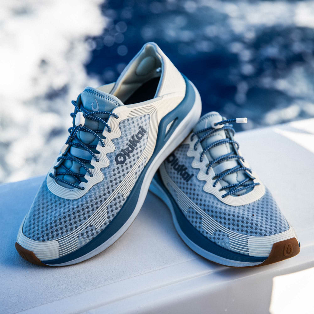 ‘Ahi Water Boat Shoes - Blue Pearl / White Sand