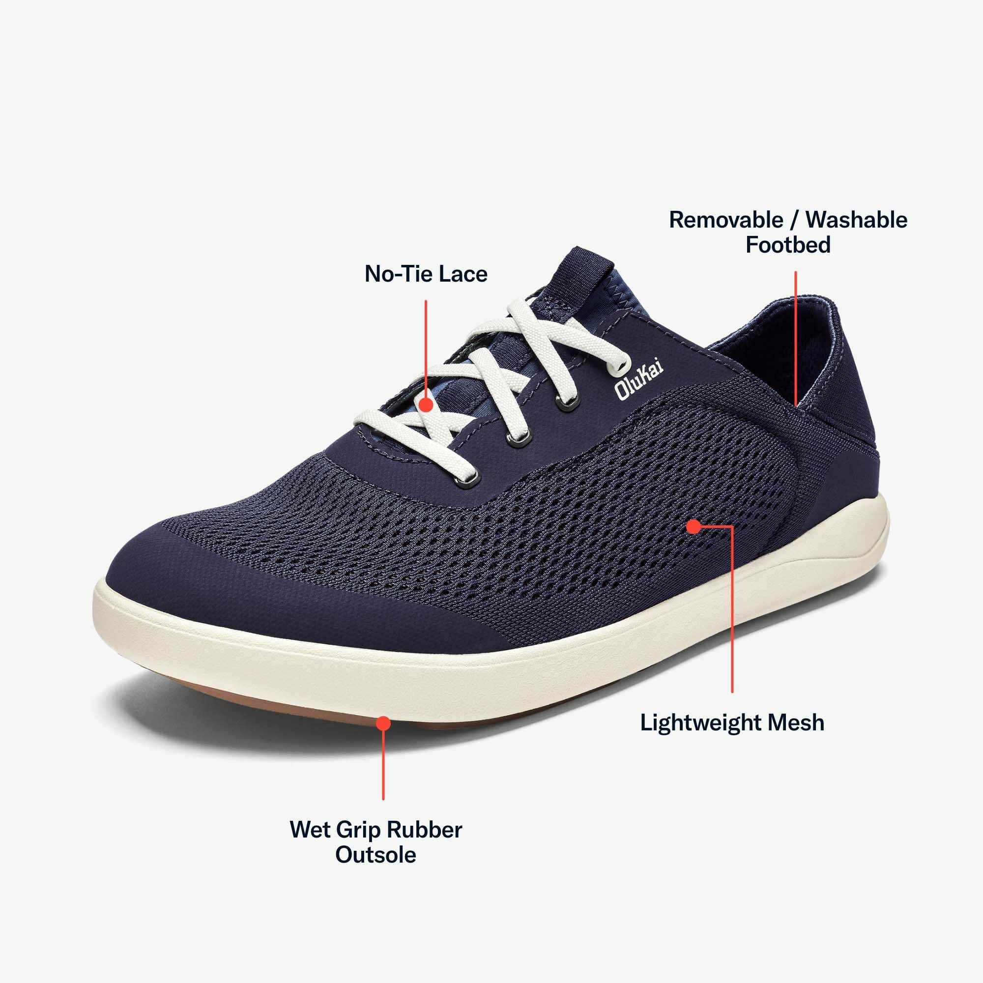 Moku Pae Men's Boat Shoes - Trench Blue / Off White
