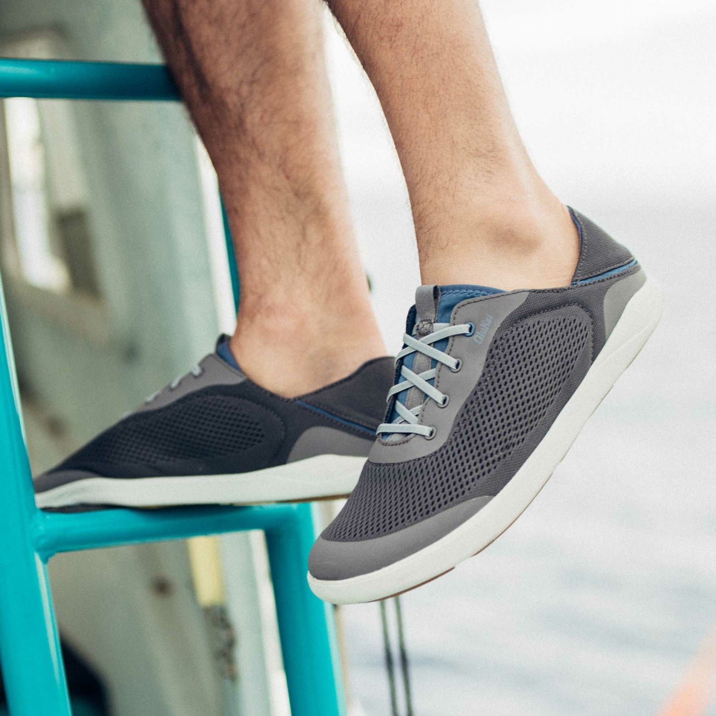 Moku Pae Men's Boat Shoes - Pavement / Vintage Blue