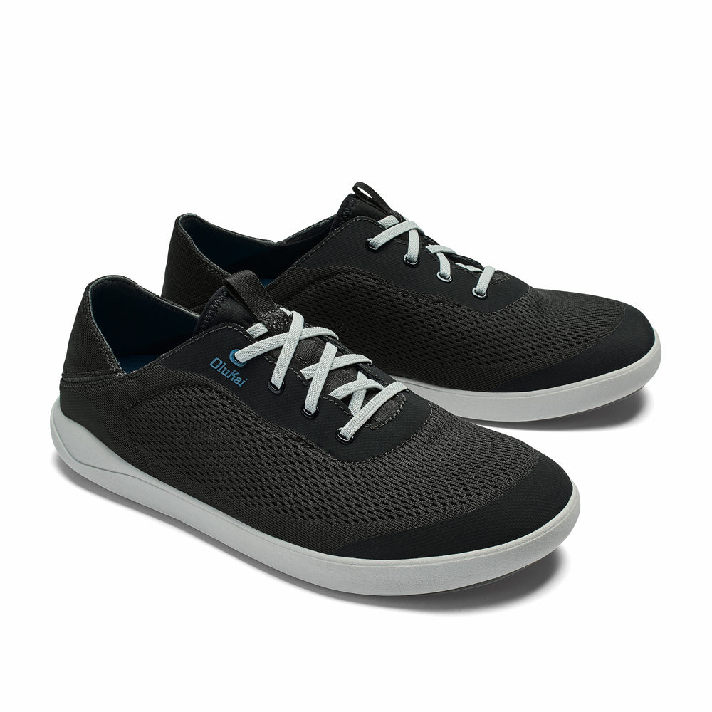 Moku Pae Men's Boat Shoes - Black / Blue Coral