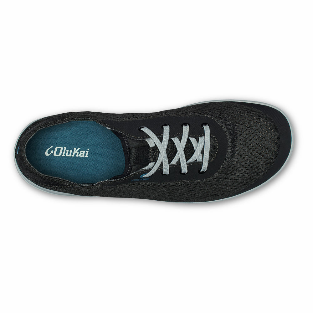 Moku Pae Men's Boat Shoes - Black / Blue Coral