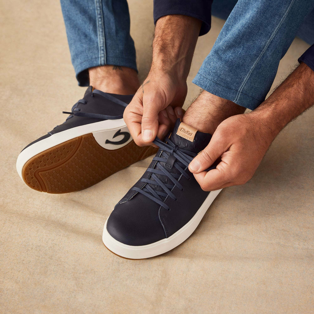 Lae‘ahi Lī ‘Ili Men's Leather Sneakers - Trench Blue
