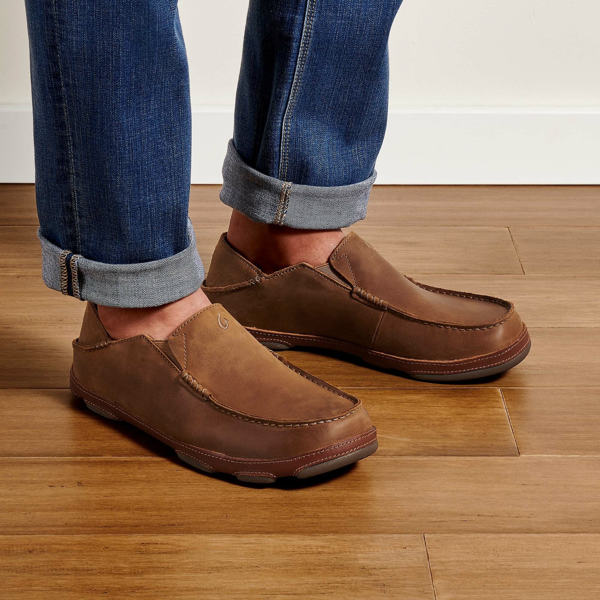 Moloā Men's Leather Slip On Shoes - Ray / Toffee