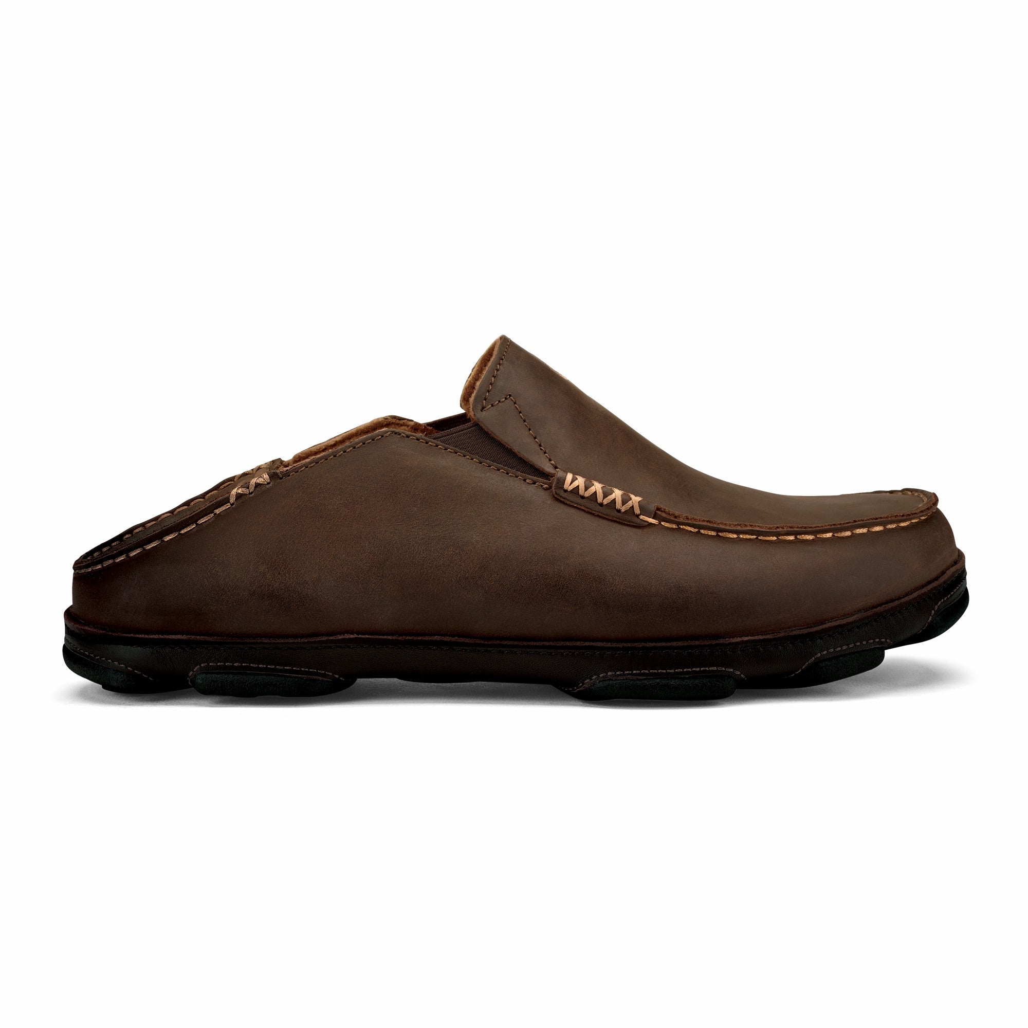 Moloā Men's Leather Slip On Shoes - Dark Wood / Dark Java