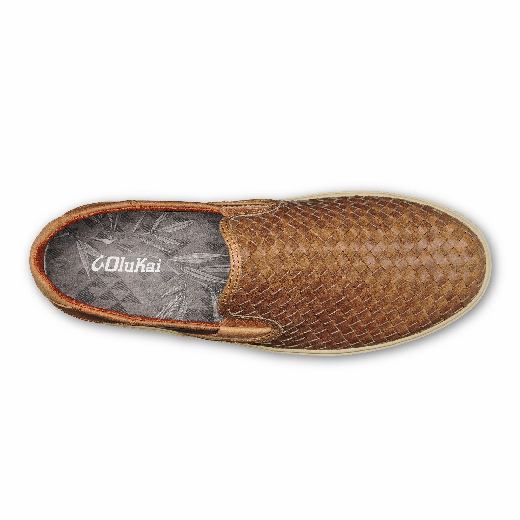 Lae‘ahi Lauhala Men's Leather Slip-On Sneakers - Fox