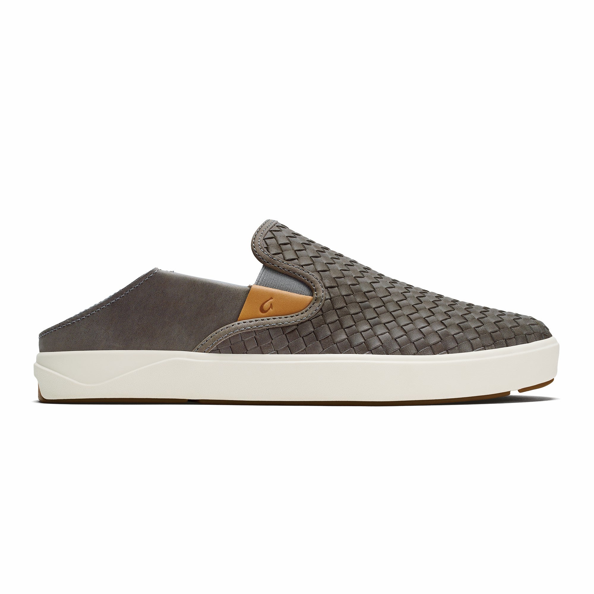 Lae‘ahi Lauhala Men's Leather Slip-On Sneakers - Ash