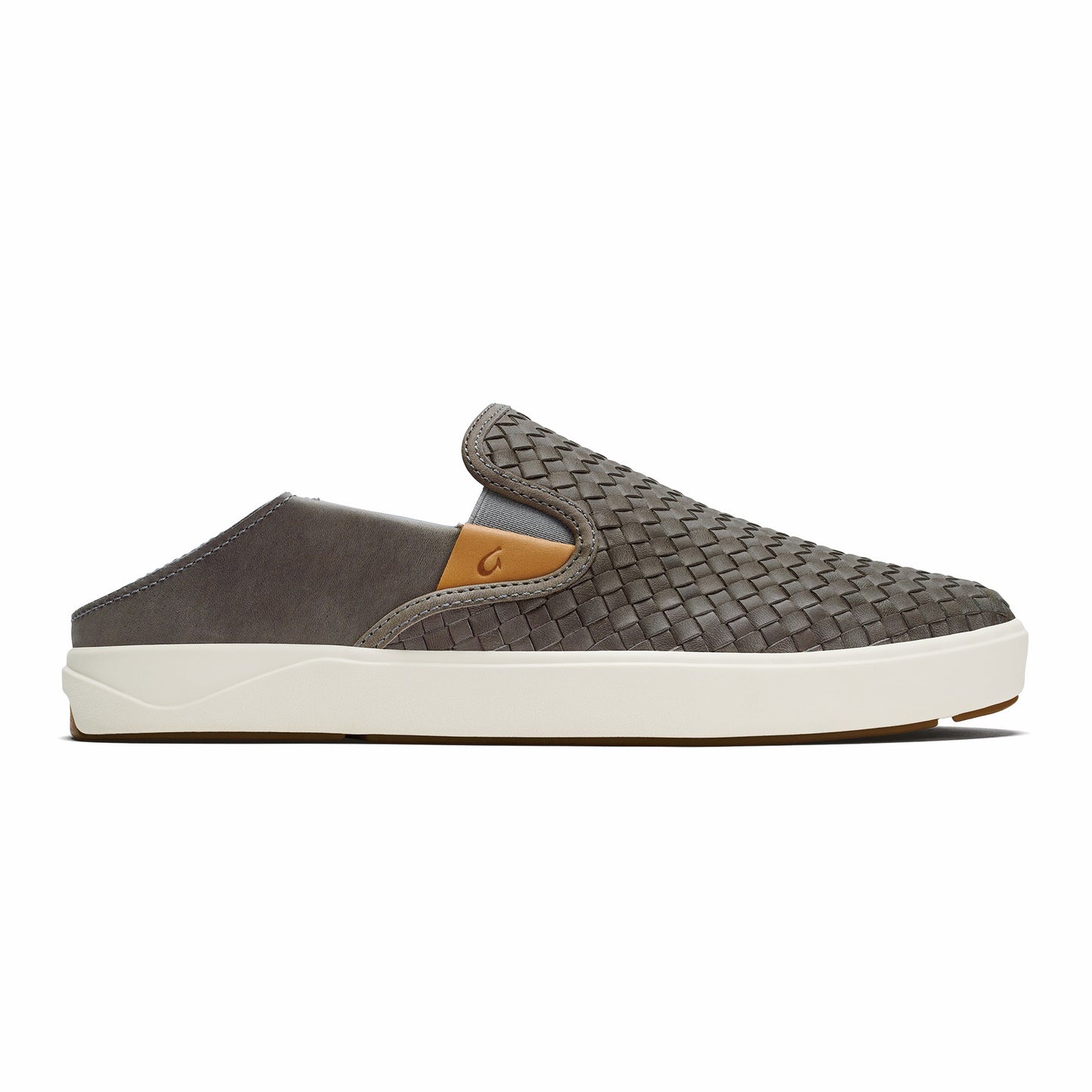 Lae‘ahi Lauhala Men's Leather Slip-On Sneakers - Ash