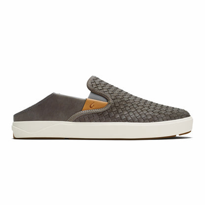 Lae‘ahi Lauhala Men's Leather Slip-On Sneakers - Ash