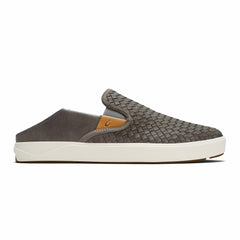 Lae‘ahi Lauhala Men's Leather Slip-On Sneakers - Ash