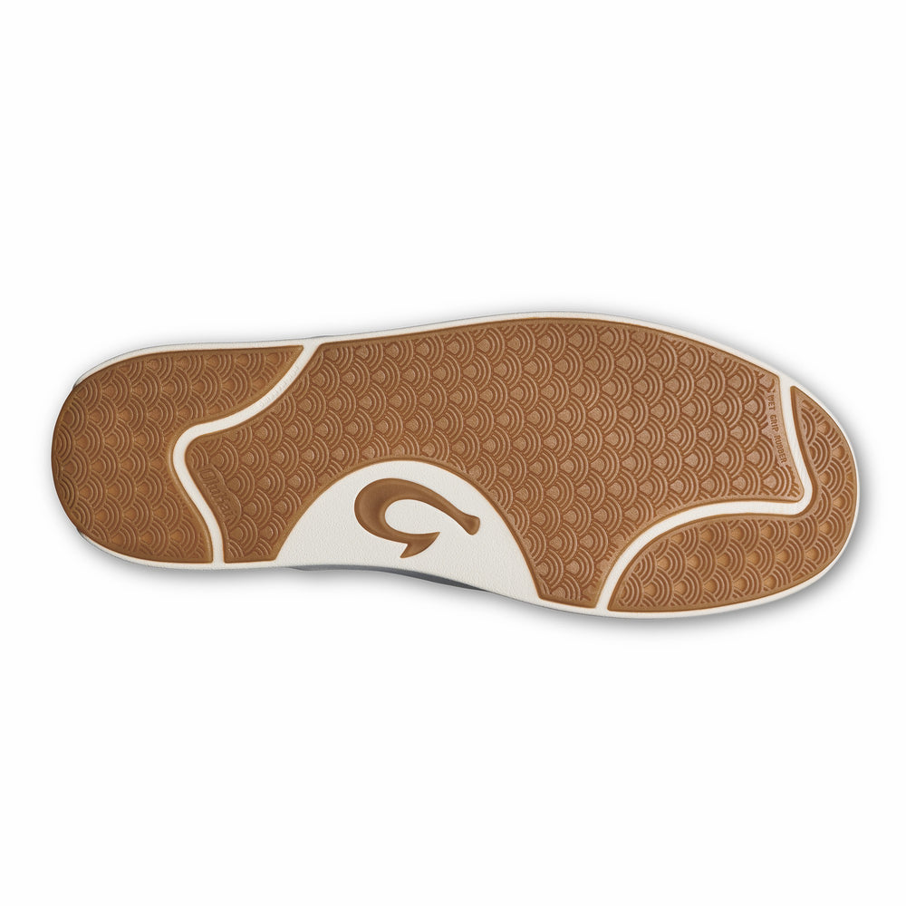 Lae‘ahi Lauhala Men's Leather Slip-On Sneakers - Ash