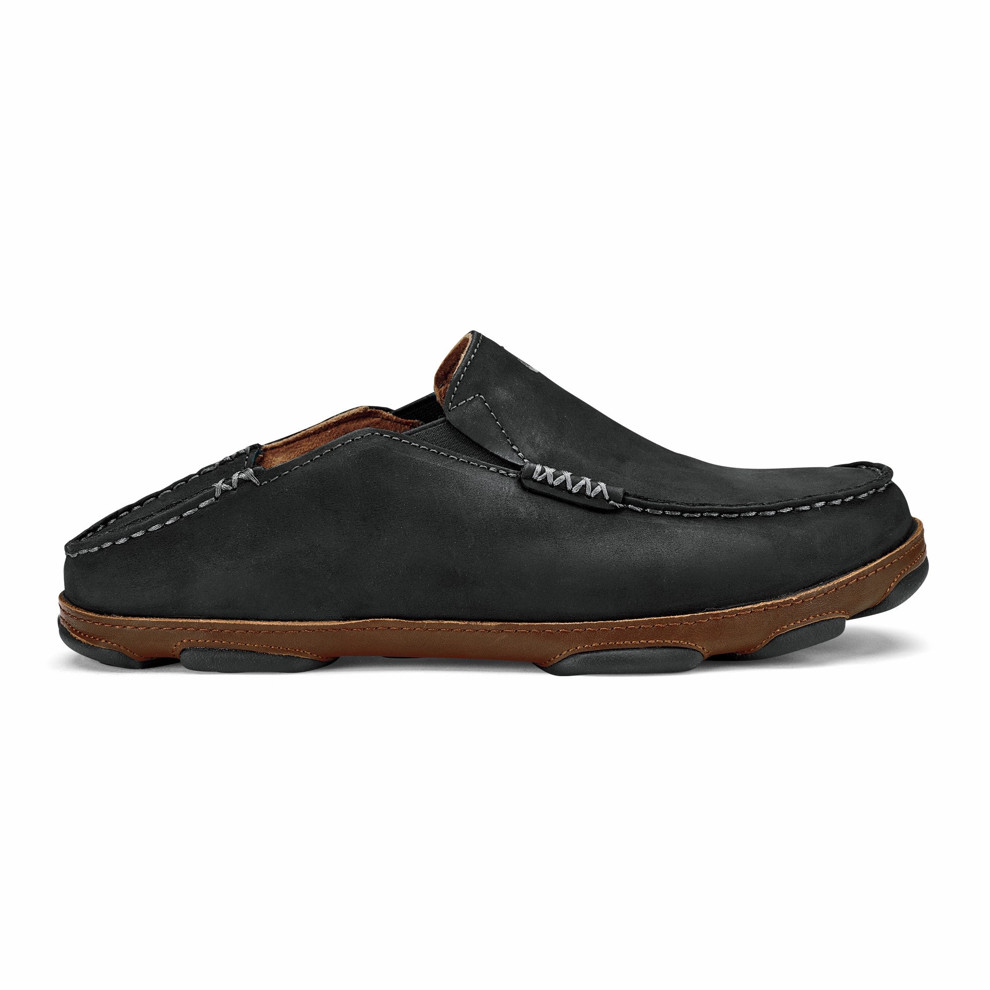 Moloā Men's Leather Slip On Shoes - Black / Toffee
