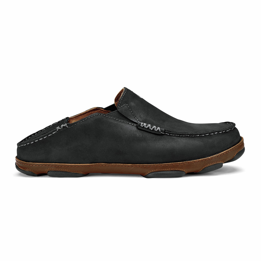 Moloā Men's Leather Slip On Shoes - Black / Toffee