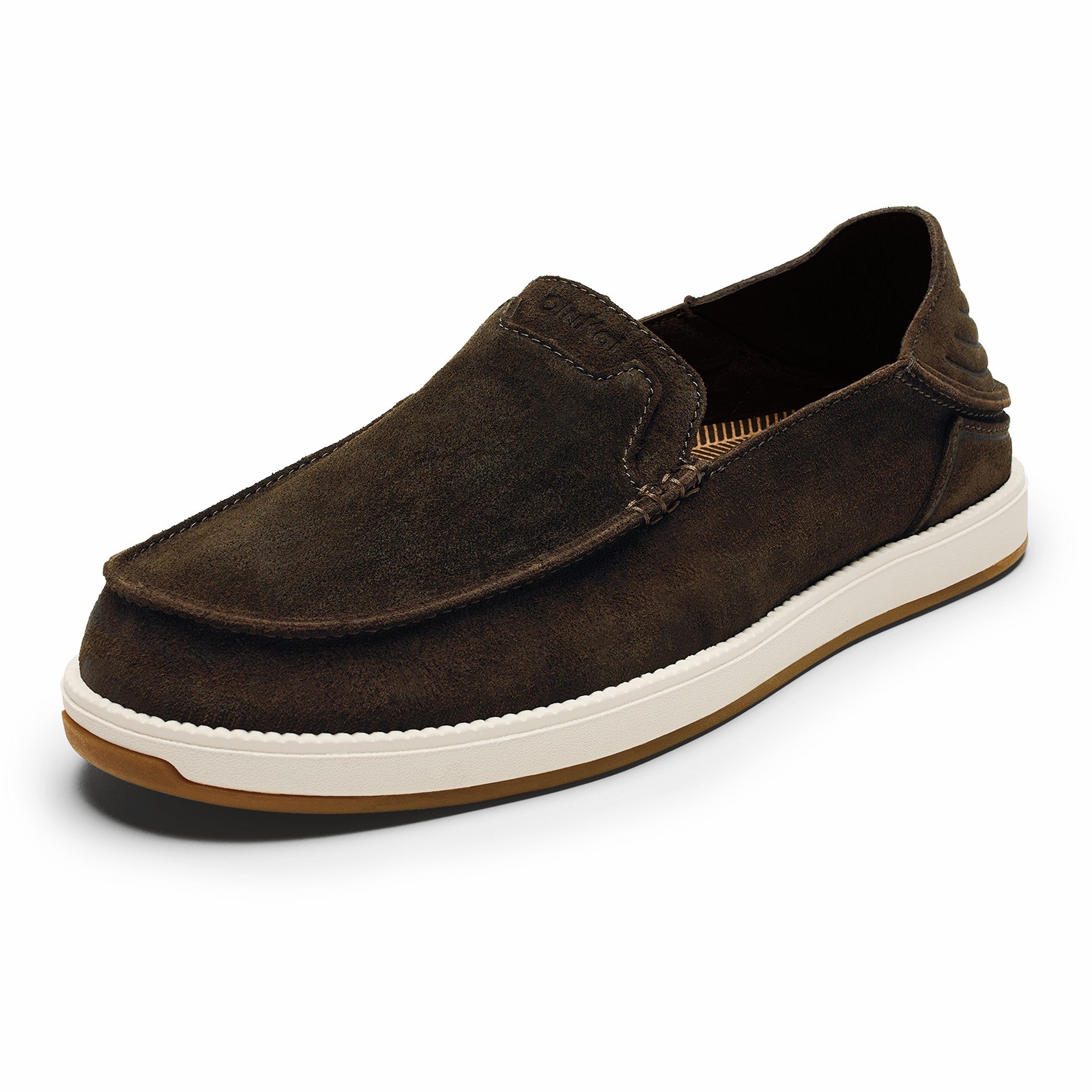 Kākaha Nia Men‘s Suede Slip-On Shoes - Dark Wood