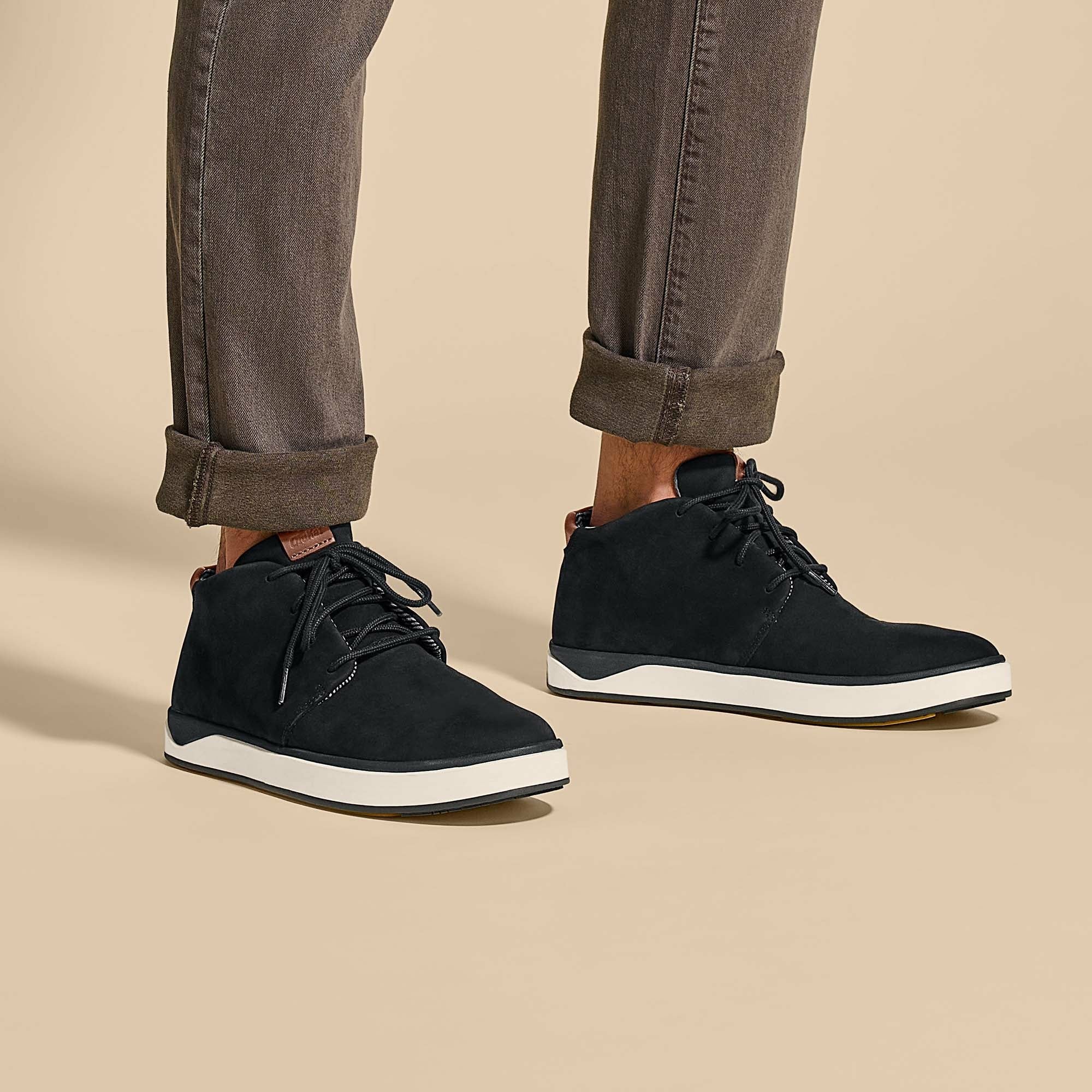 Papakū 'Ili Waterproof Leather Boots- Black