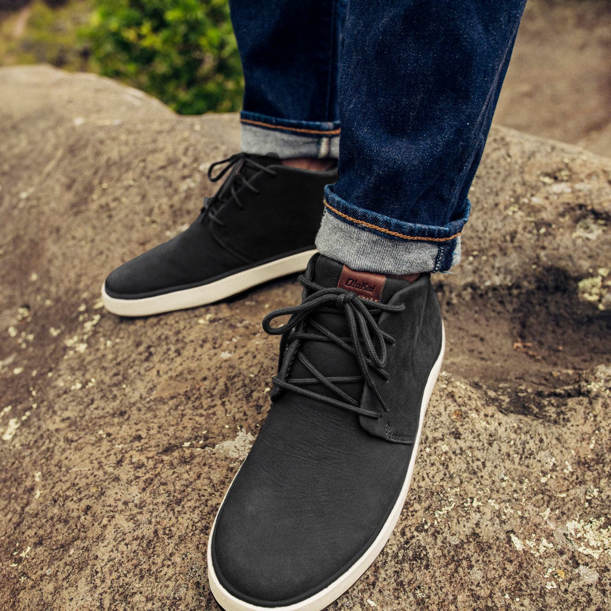 Papakū 'Ili Waterproof Leather Boots- Black