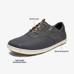 Nohea Moku Men's Boat Shoes - Charcoal / Clay