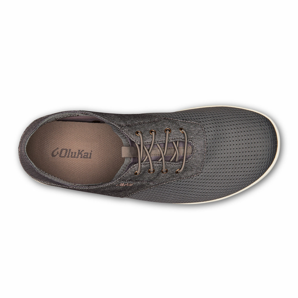 Nohea Moku Men's Boat Shoes - Charcoal / Clay