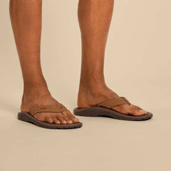 ‘Ohana Men's Best Selling Beach Sandals - Tan / Dark Java