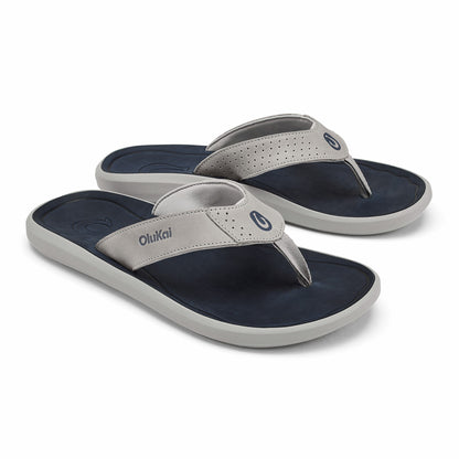 Pili Waterproof Leather Sandals - Ash / Mood Indigo
