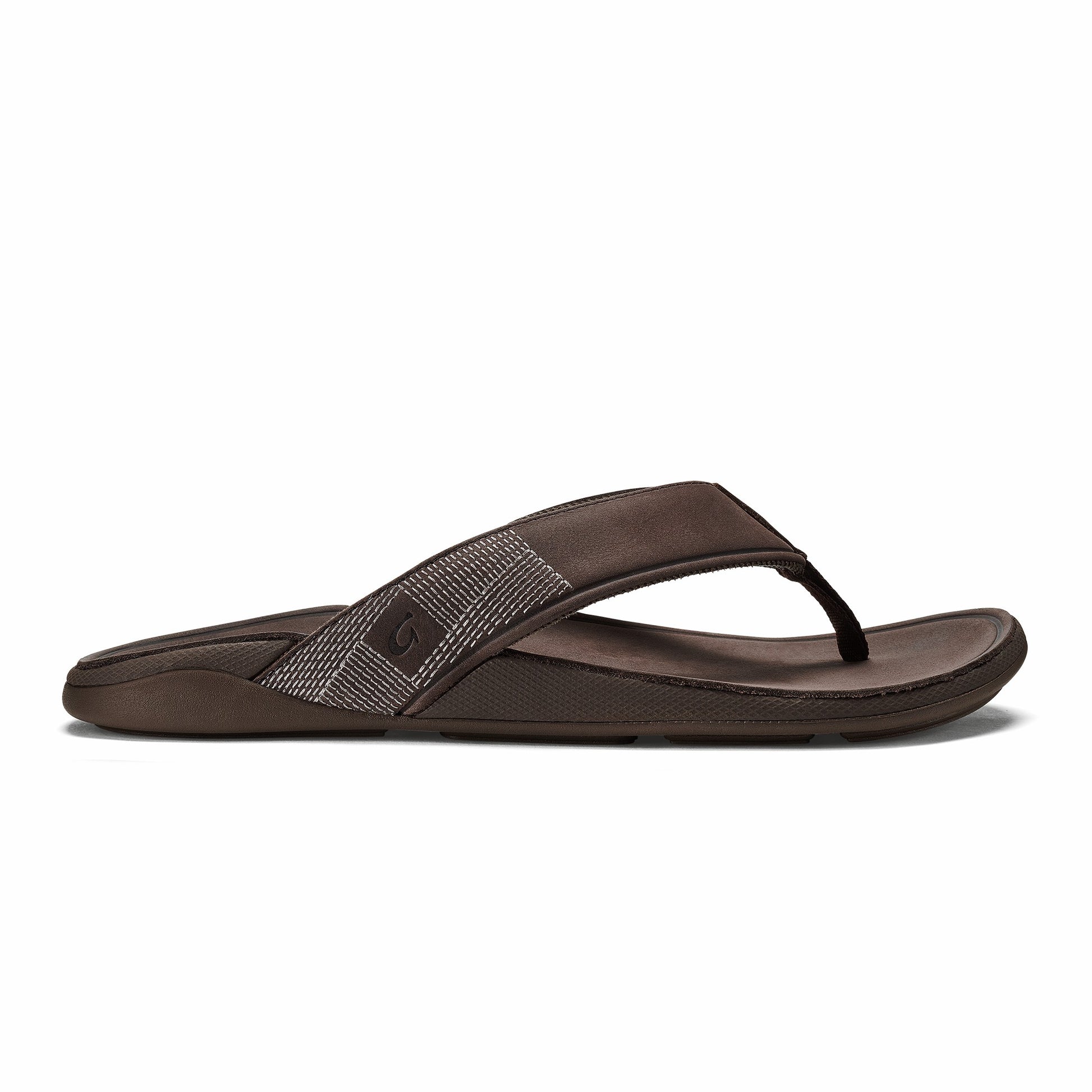 Tuahine Men's Waterproof Leather Beach Sandals - Dark Wood