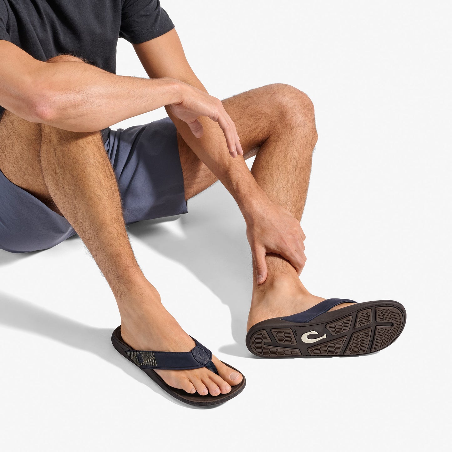 Tuahine Men's Waterproof Leather Beach Sandals - Trench Blue