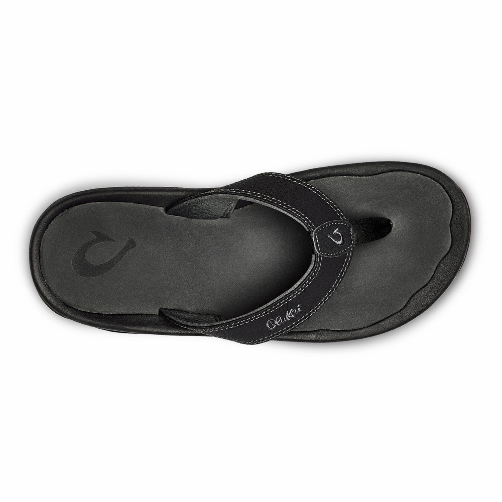 OluKai ‘Ohana - Black / Dark Shadow | Men's Beach Sandals
