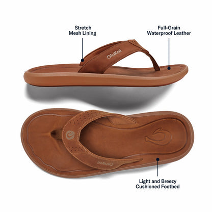 Pili Waterproof Leather Sandals - Fox