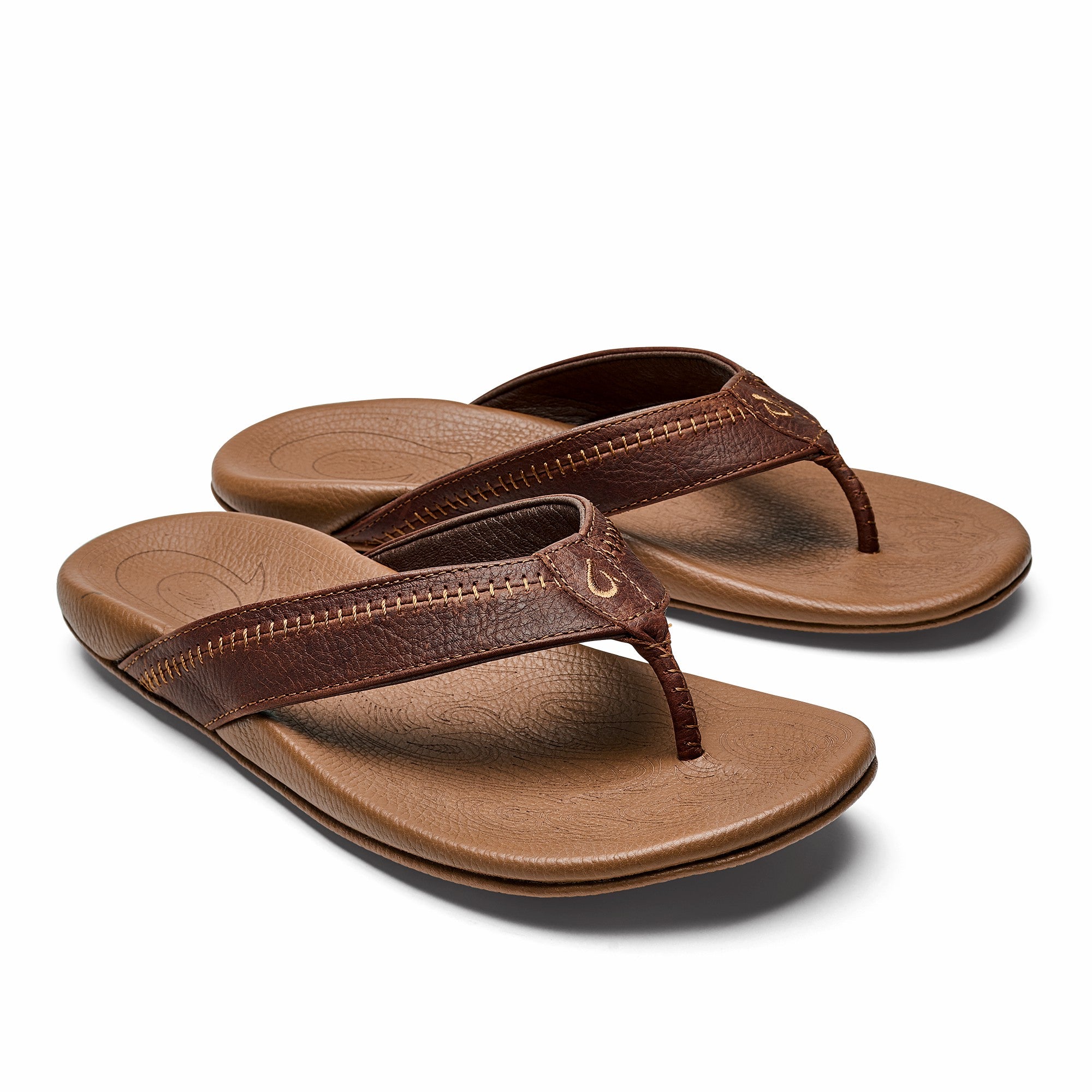 Hiapo -Dark Java / Toffee Leather Beach Sandals