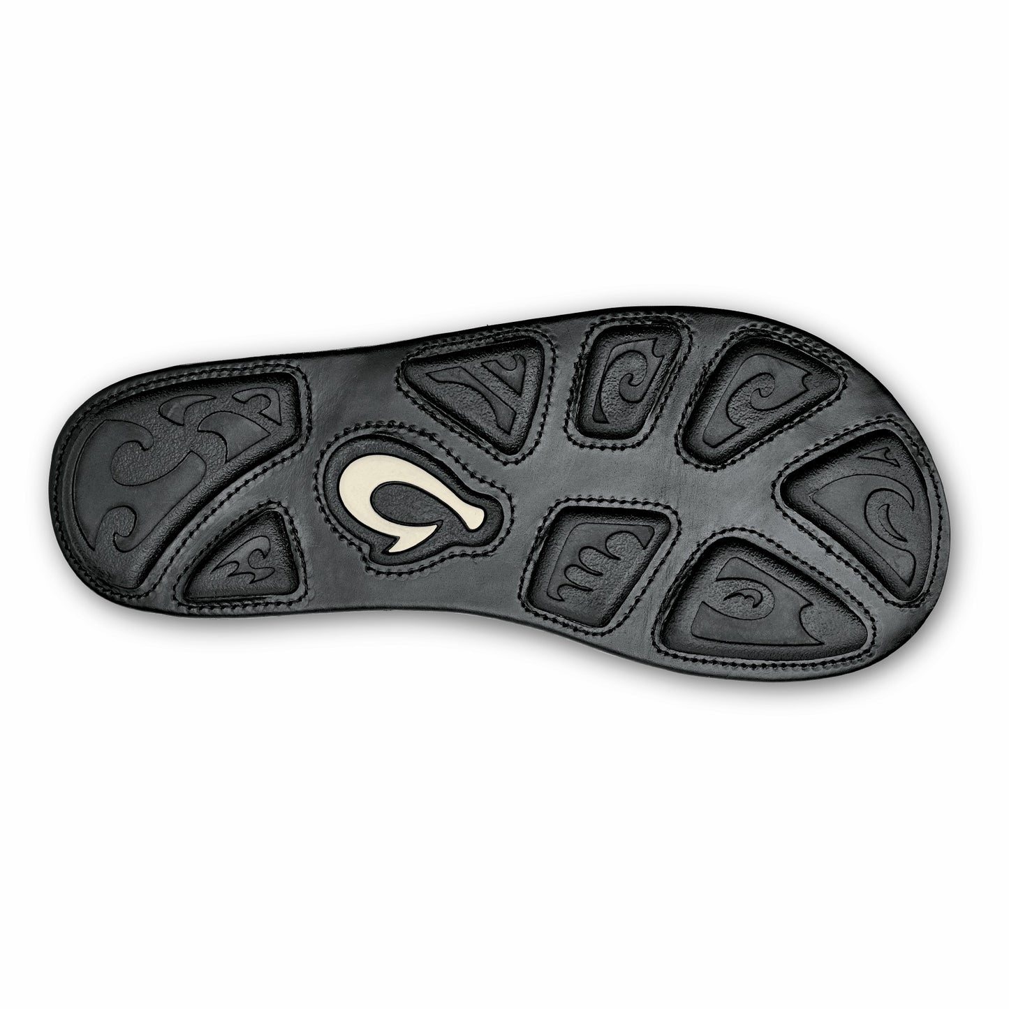 OluKai Mea Ola - Black | Men's Leather Beach Sandals