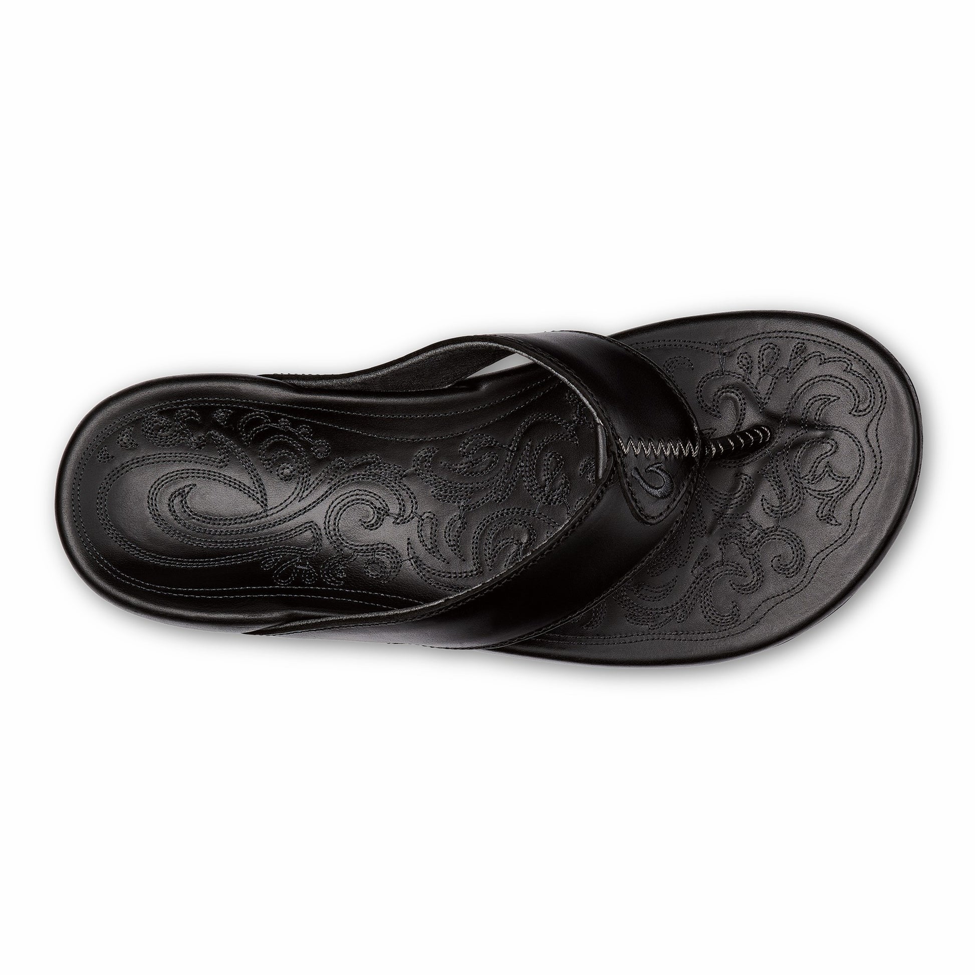 Mekila Men's Full-Grain Leather Beach Sandals - Black