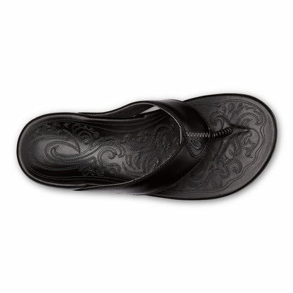 Mekila Men's Full-Grain Leather Beach Sandals - Black