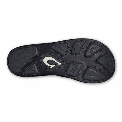 Mekila Men's Full-Grain Leather Beach Sandals - Black
