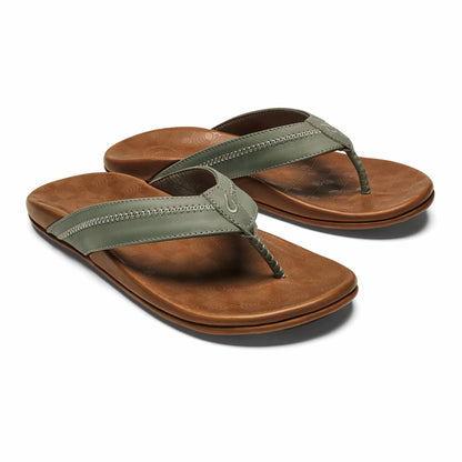 Hiapo - Odyssey Grey / Sahara Leather Beach Sandals