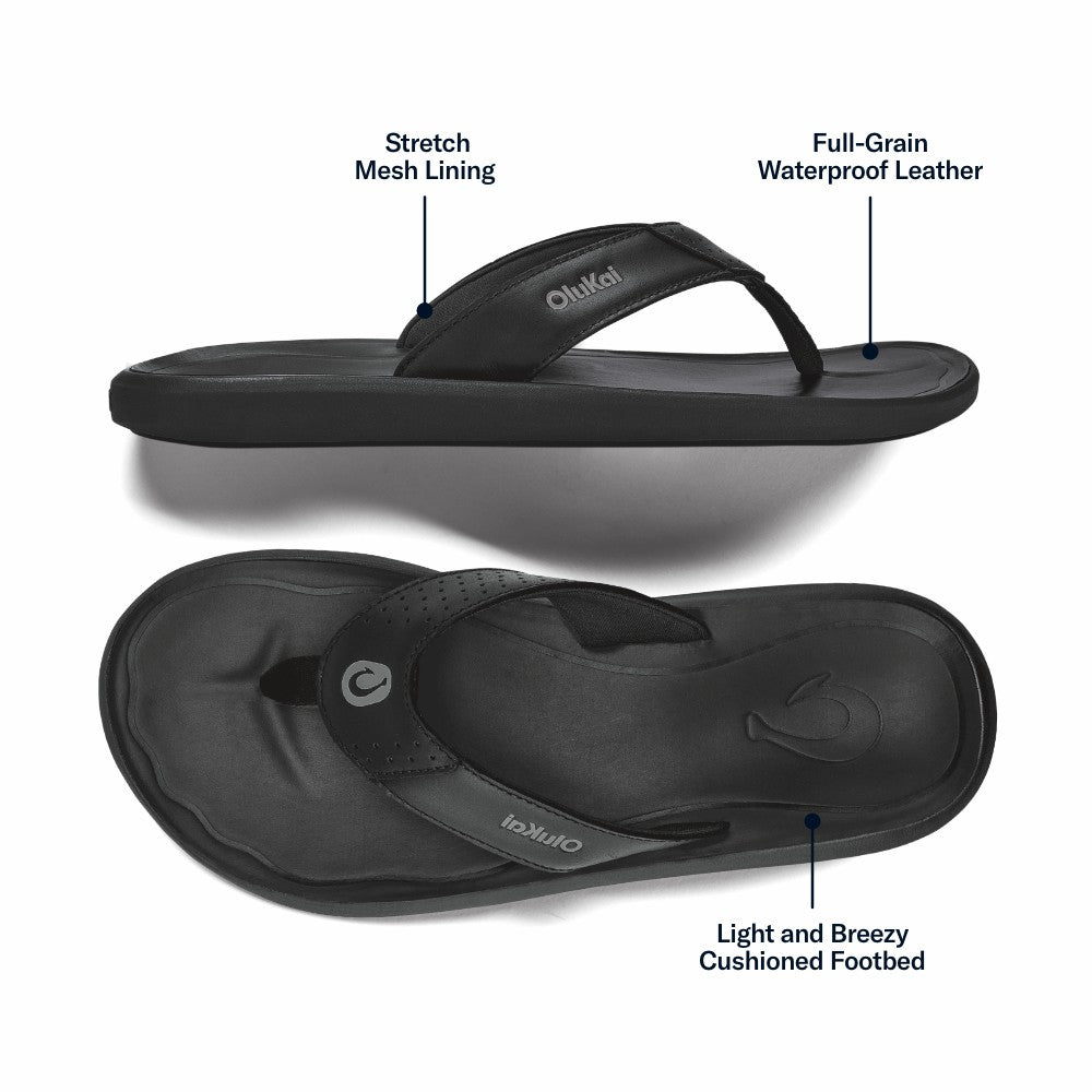 Pili Waterproof Leather Sandals - Lava Rock