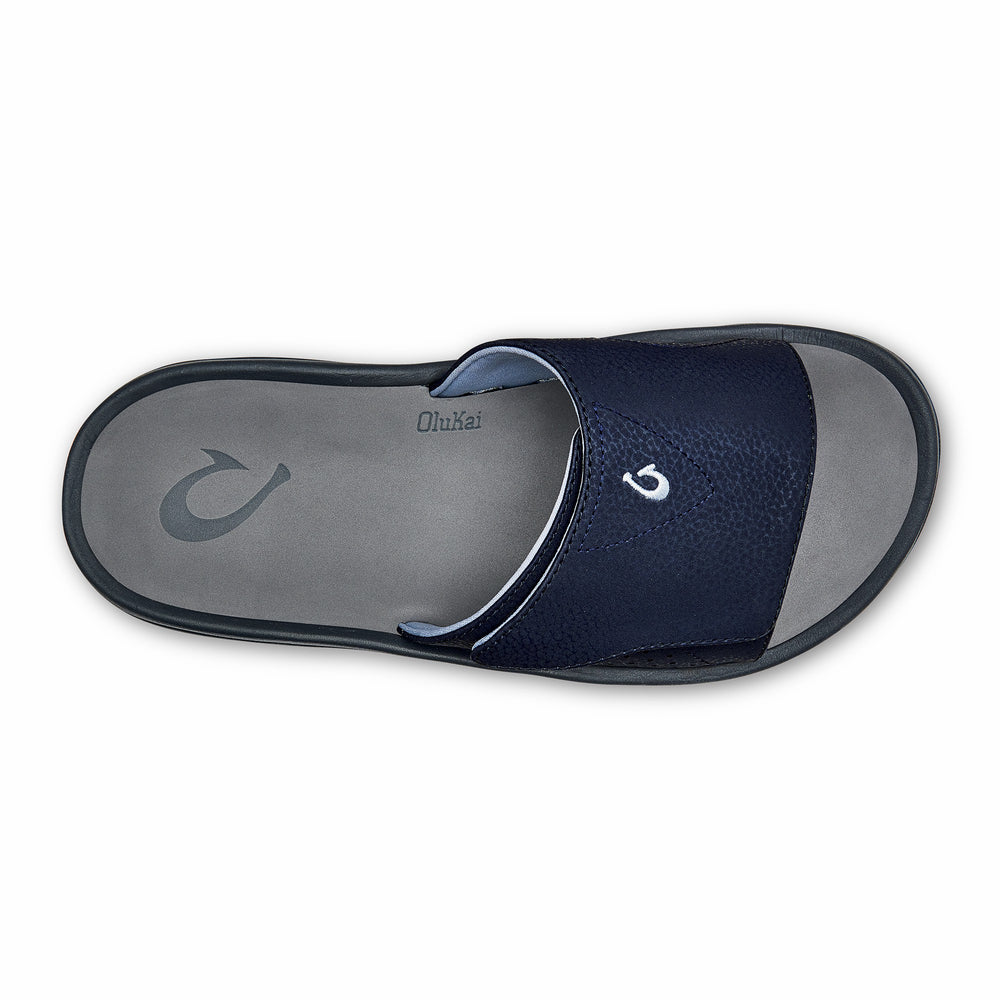 OluKai Nalu Slide - Trench Blue / Charcoal | Men's Sandals
