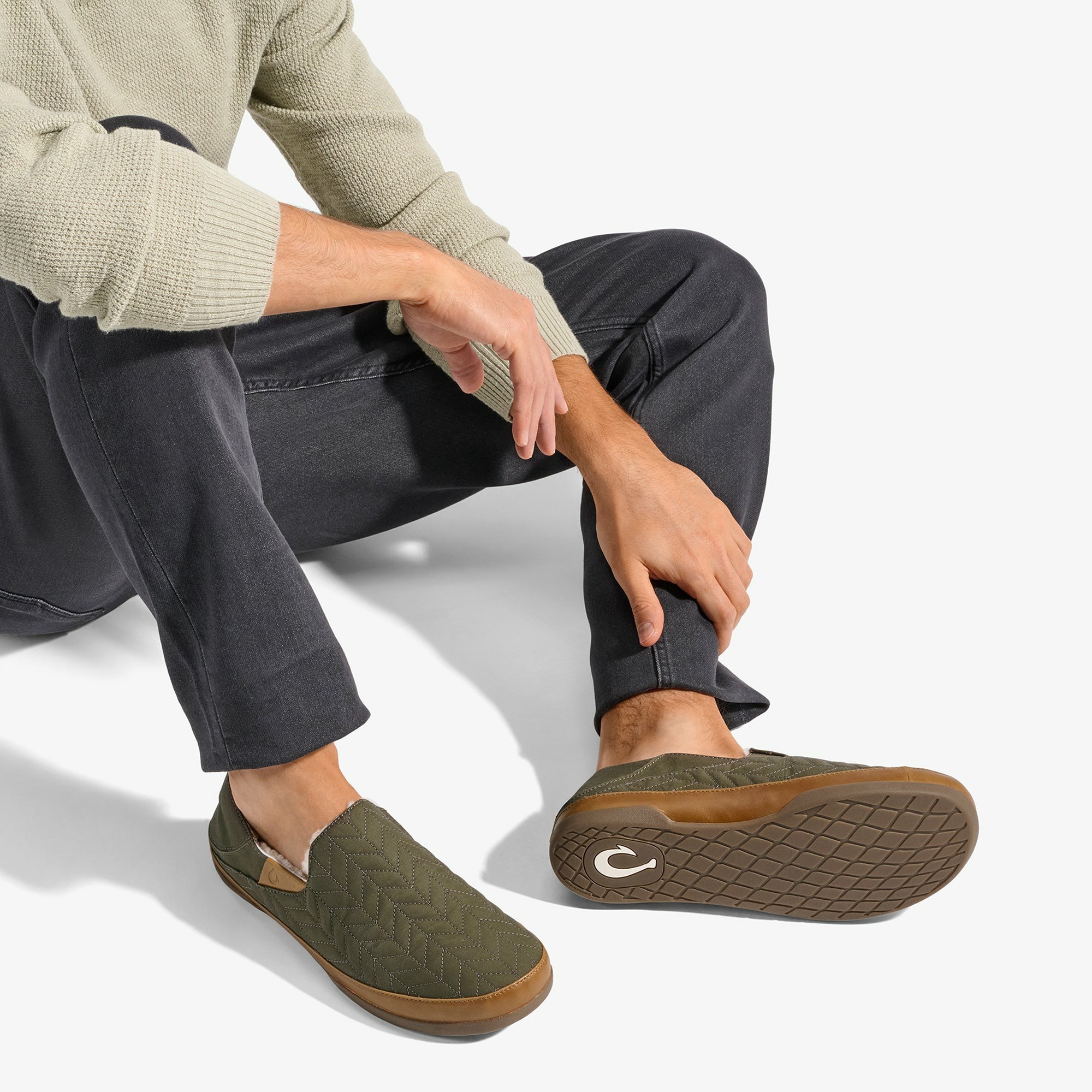 Hanohano Waxed Canvas Slippers - Husk