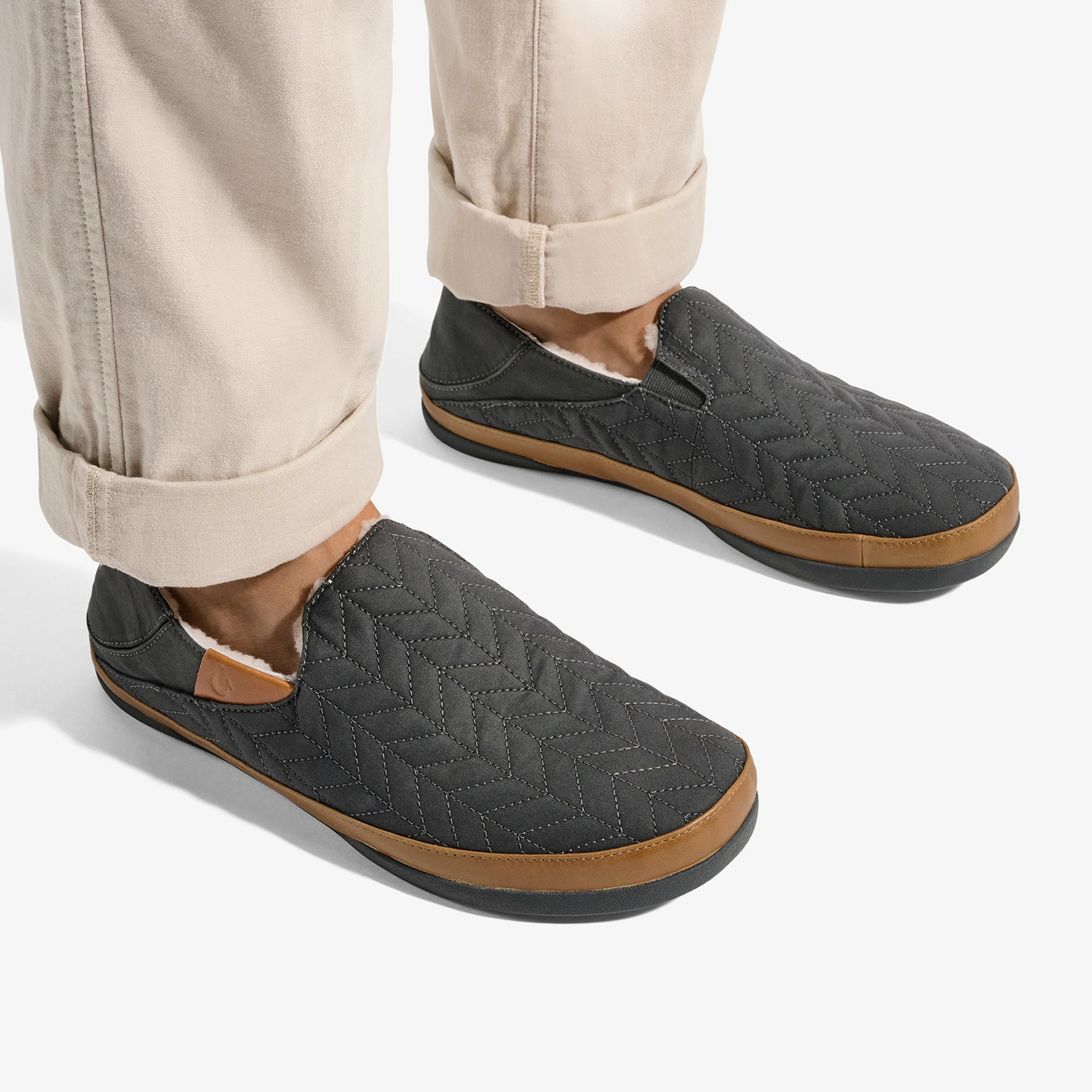 Hanohano Waxed Canvas Slippers - Dark Shadow