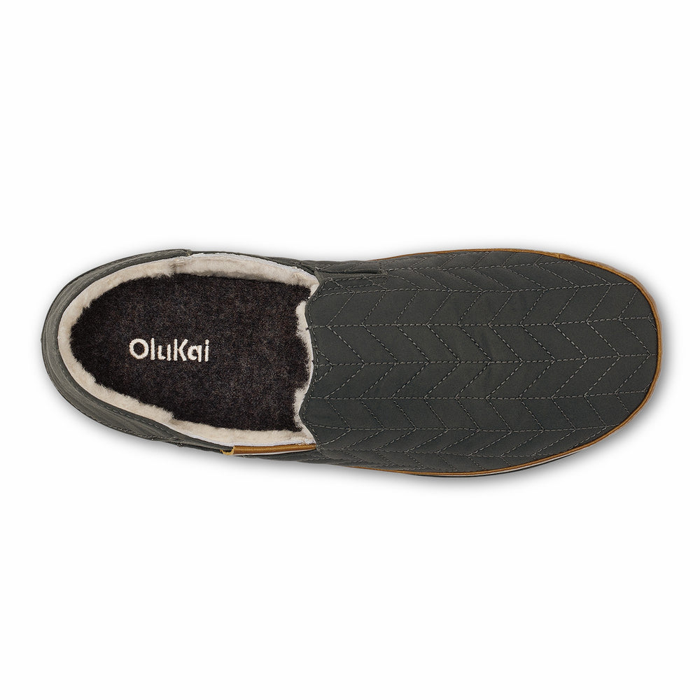 Hanohano Waxed Canvas Slippers - Dark Shadow