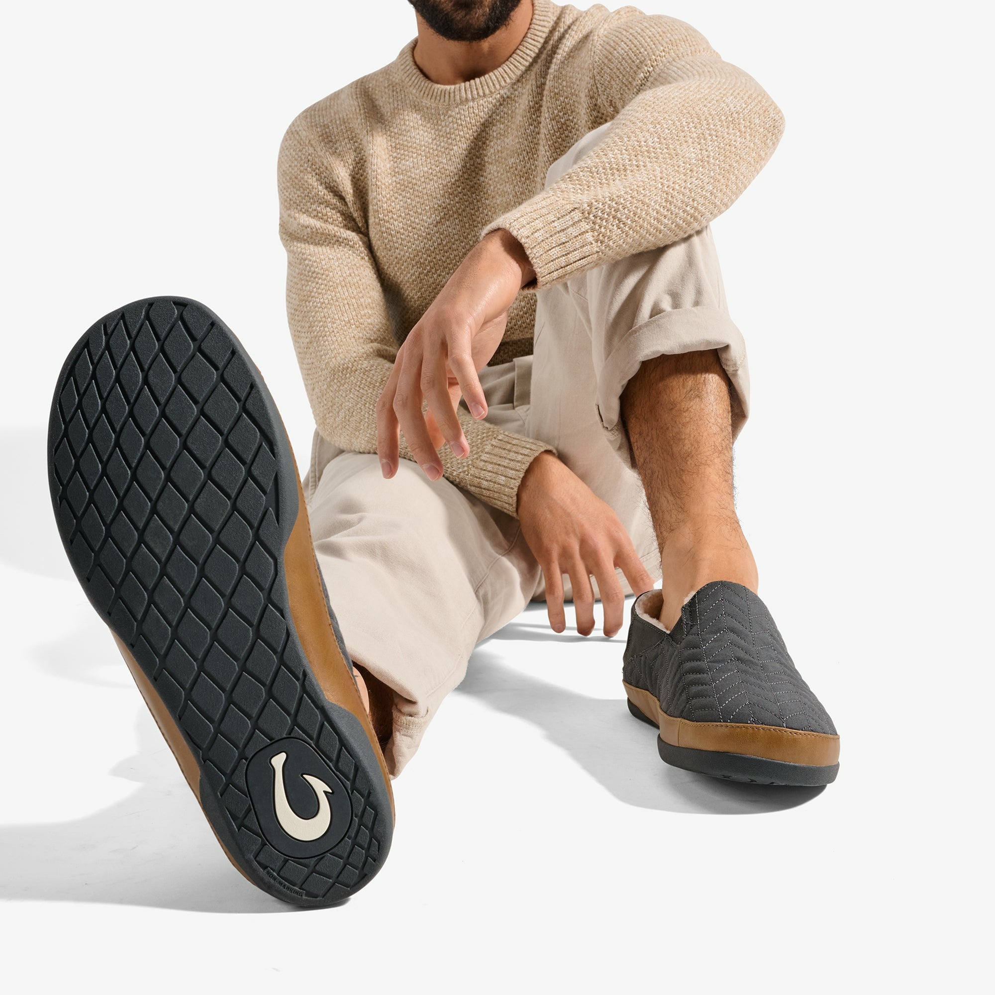 Hanohano Waxed Canvas Slippers - Dark Shadow