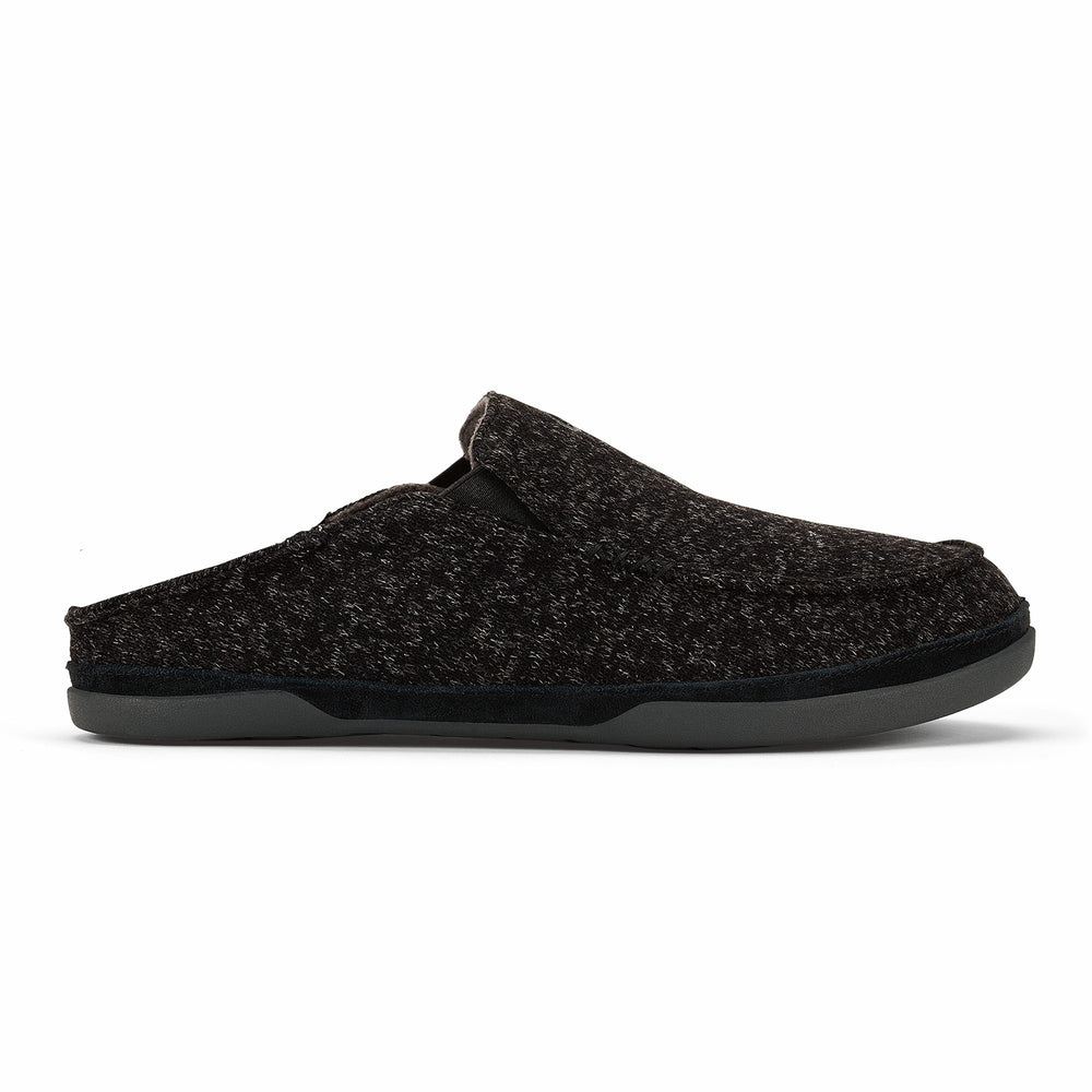Moloā Hulu Wool Slippers - Black